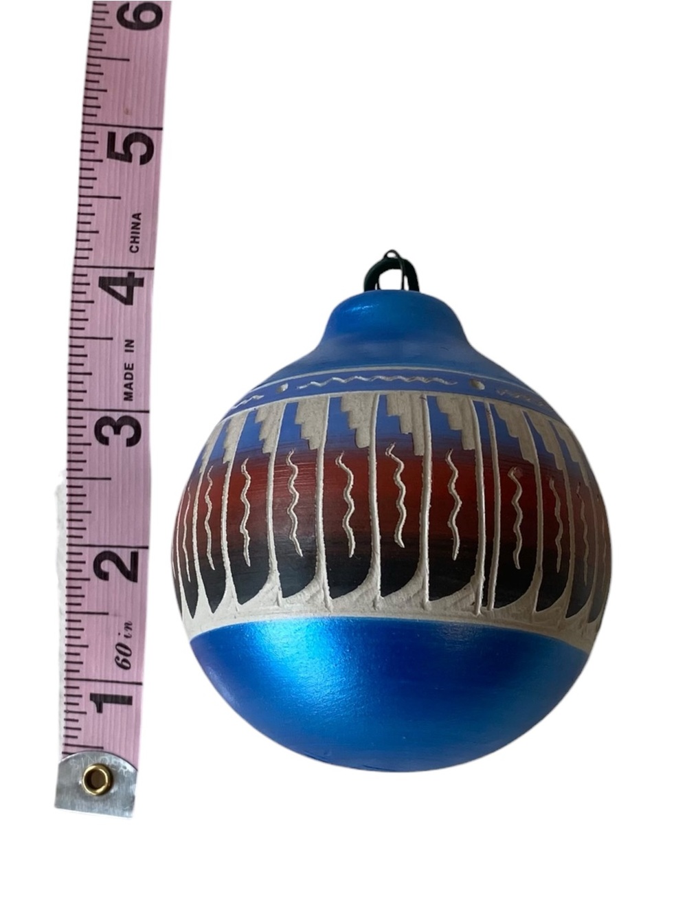 Authentic Navajo Hand Painted Etched Pottery Ornament VT Grand Canyon 4” - Picture 6 of 7
